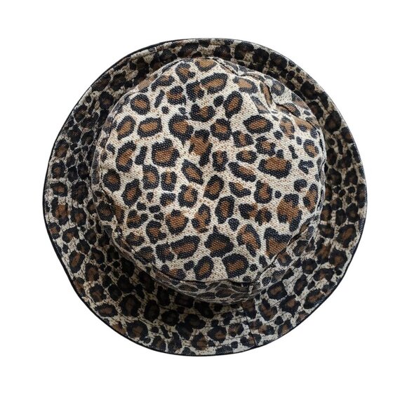 Leopard Print / Black Reversible Bucket Hat Size S - Picture 6 of 13